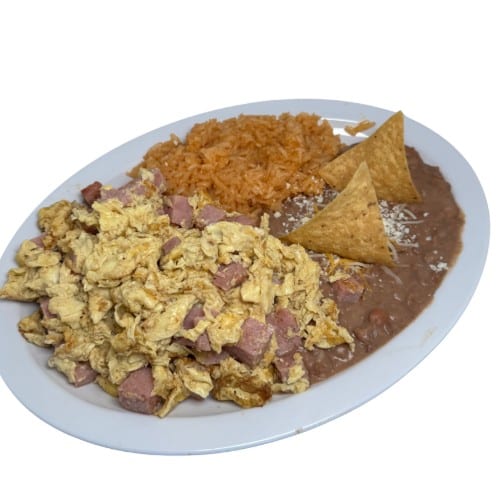 Huevos con jamon plate.