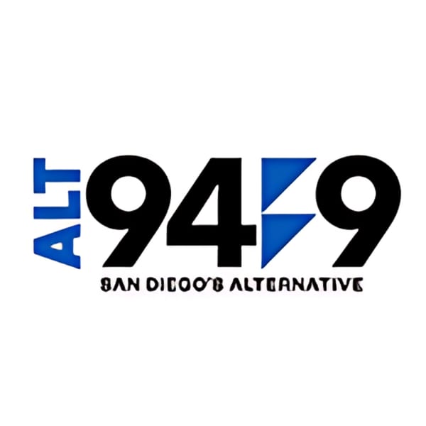 ALT 94/9 San Diego's Alternative logo, featuring blue and black text on a white background.